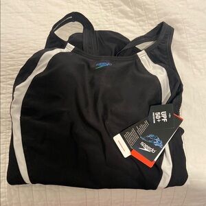 Speedo Black and White Athletic Swimsuit